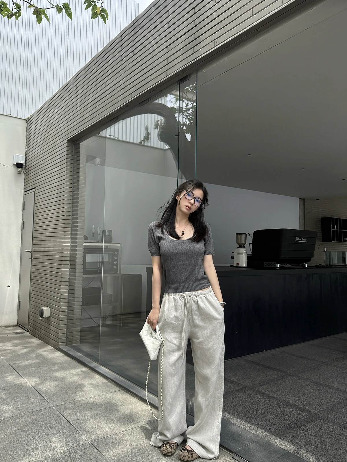 

MOMENTHOME Удобная женская футболка из льна, вискозы и лиоцелла с квадратным воротником, вязаная, с коротким рукавом, летняя, повседневная, приталенного кроя