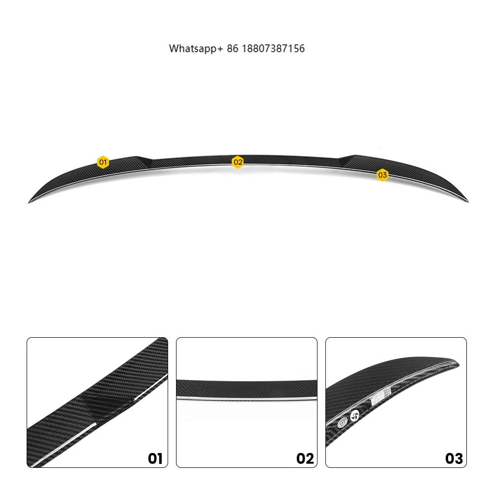 

ForBMW IX3 G08 BEV SQ Style Carbon Fiber Car Spoilers Dry Rear Bumper with Single Deck Easy Replacement Installation IX3 Model