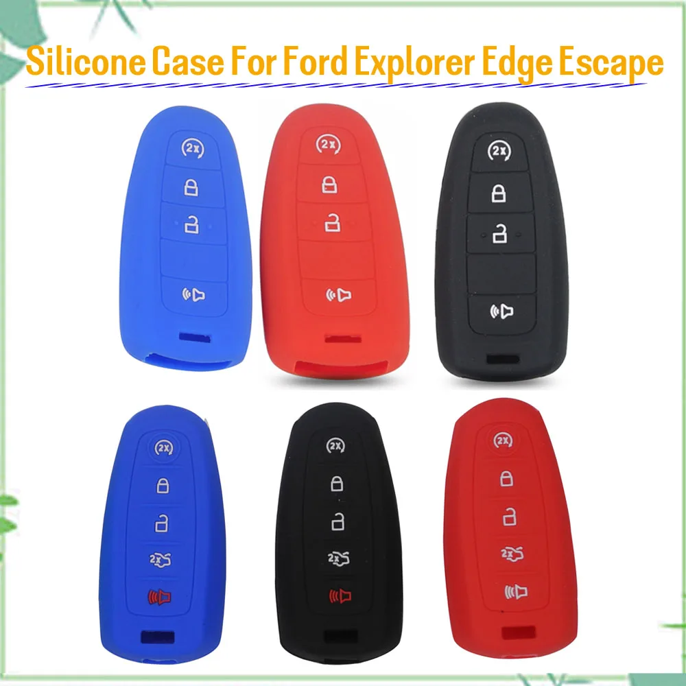 Jingyuqin Fernbedienungs-Autoschlüsselanhänger, Silikonhülle für Ford Explorer Edge Escape Flex Taurus, 4/5 Tasten, Styling-Halter