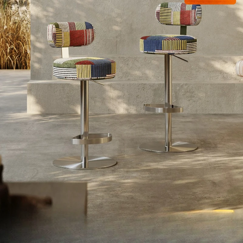 Bauhaus style bar chair, stainless steel rotatable lifting bar chair