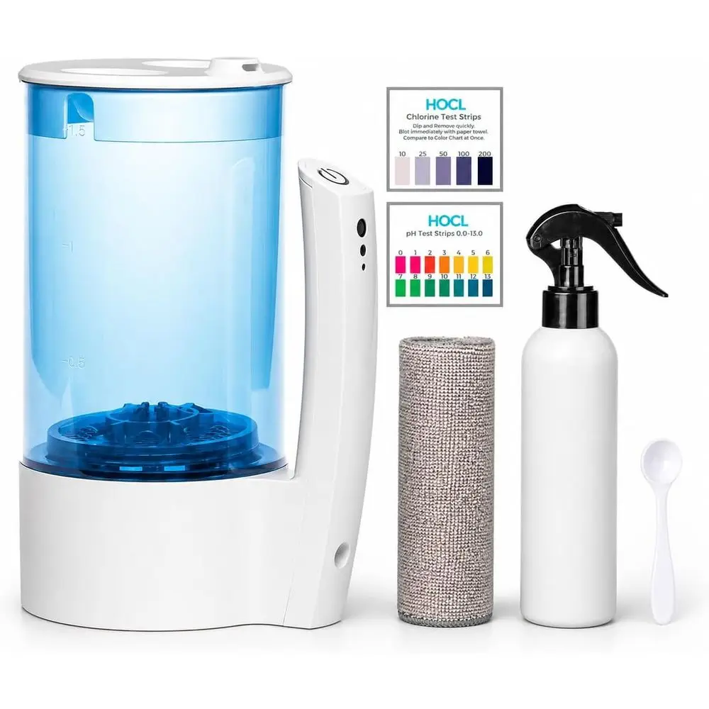 

Eco One Portable Hyhlorous Acid (HOCL) Generator hine, DIY Multi-pose Cleaner & Disinectant, Includes Test Strips, Microiber Clo