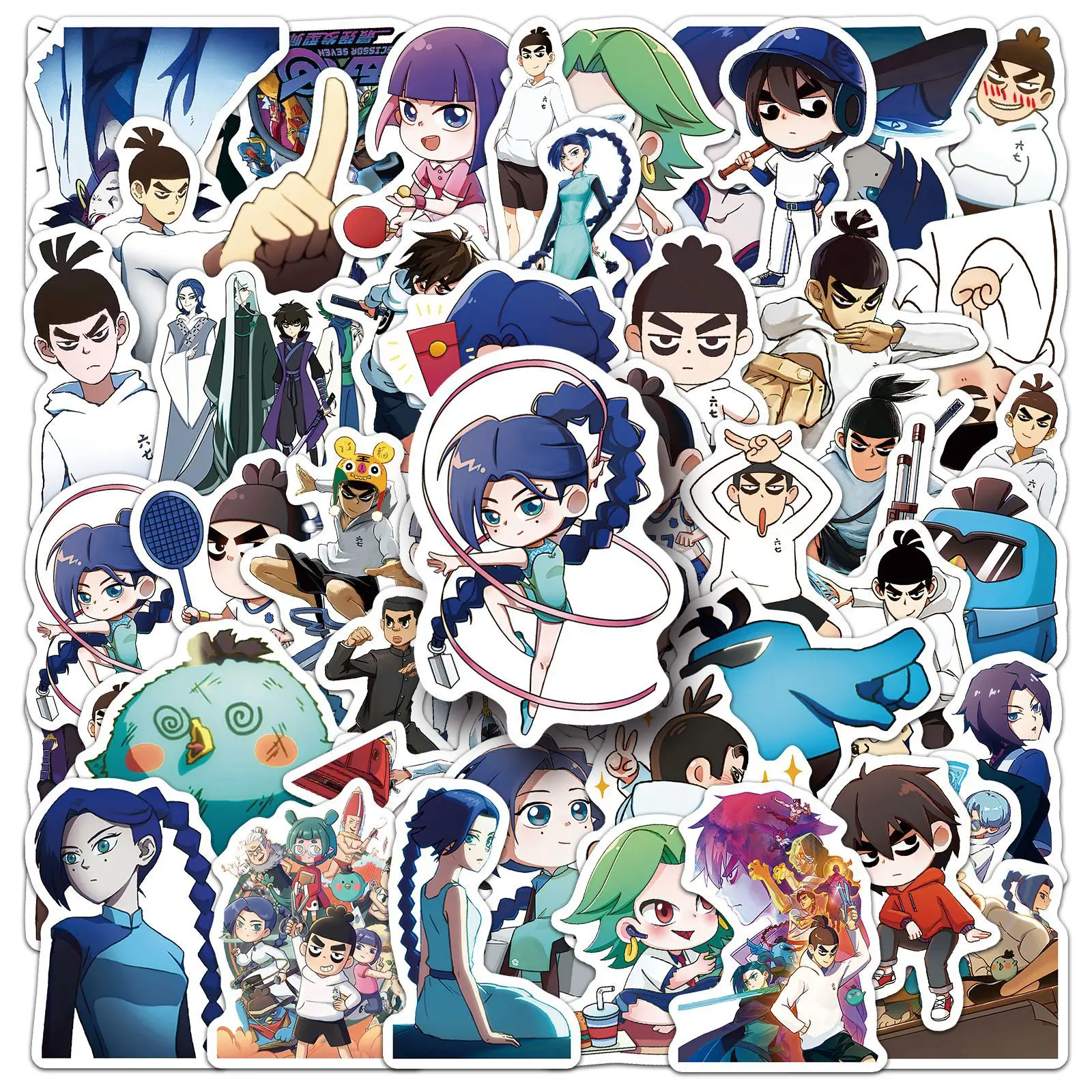 10/50PCS Scissor Seven Graffiti Sticker Funny Chinese Cartoon Decal For Laptop Phone Guitar Cup Car Waterproof Sticker Kid Toys