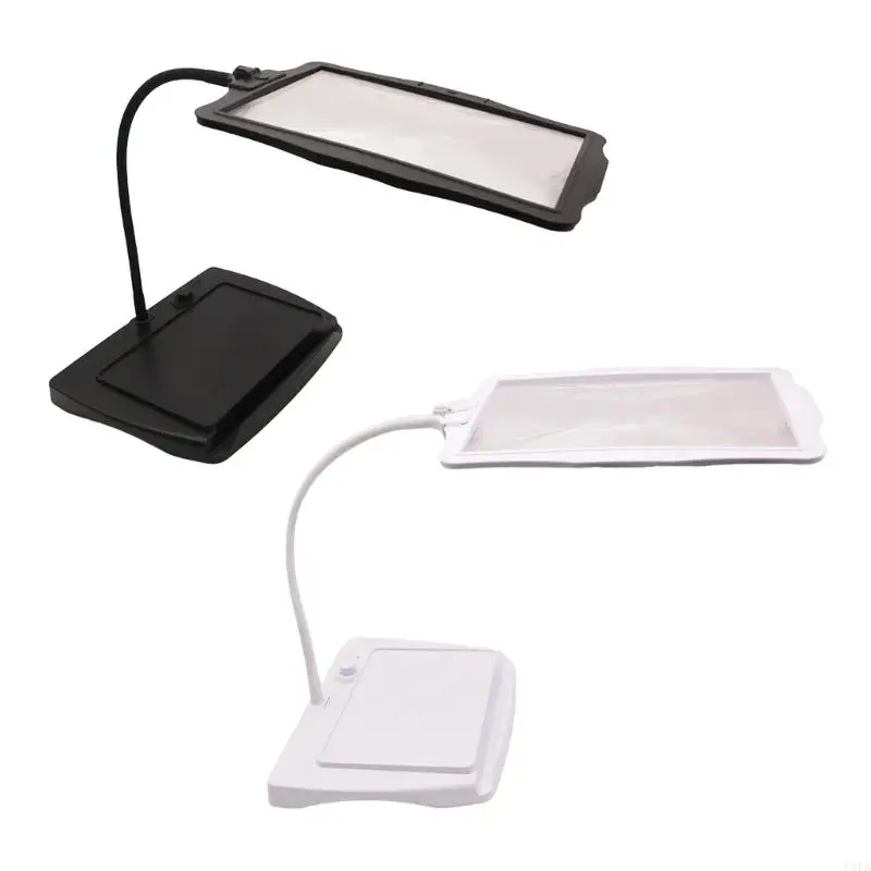 Desktop Magnifier with 48 LED Lights USB Rechargeable Magnifier for Reading & Repair Tasks in Horizontal or Vertical