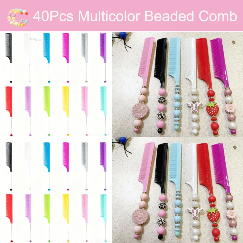 40pcs-multicolor-beaded-comb-hair-diy-creative-beadable-combs-desk-organizer-set-gift-office-school-supplies-binding-combs