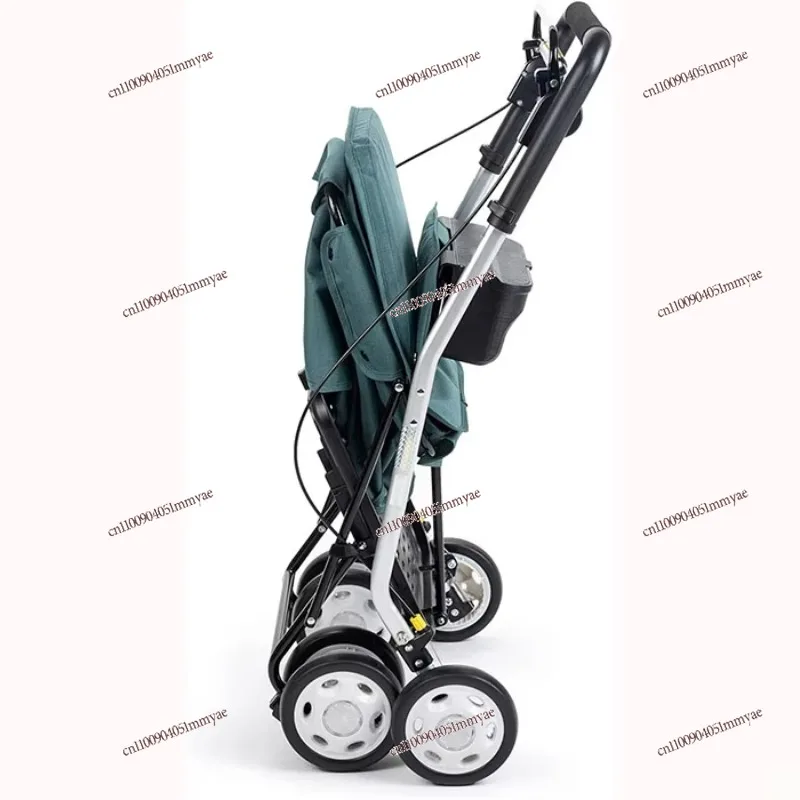 

The elderly shopping cart with seat and walker 4 wheel foldable supermarket trolley comfort model rolling trolley