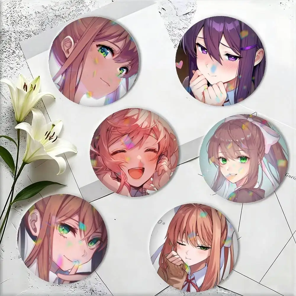 Anime Doki Doki Literature-E Club 25mm 32mm 44mm 58mm 75mm Brooches Badges Pins for Accessories Gift