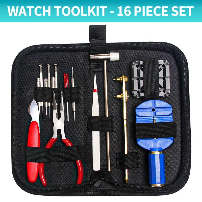 Watch Repair Tool Kit Watch Link Pin Remover Shell Opener Spring Bar Remover Watch Battery Replacement Strap Needle Set