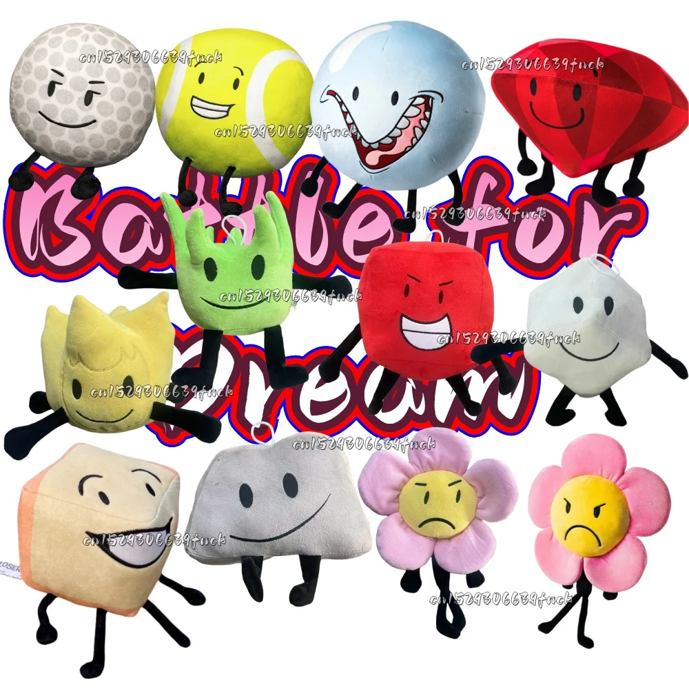 Battle for Dream Island BFDI Plush Toy Caroon Doll Soft Stuffed Figure Marker Pen Fries Bottle Nail Pie Boy Girls Birthday Gifts