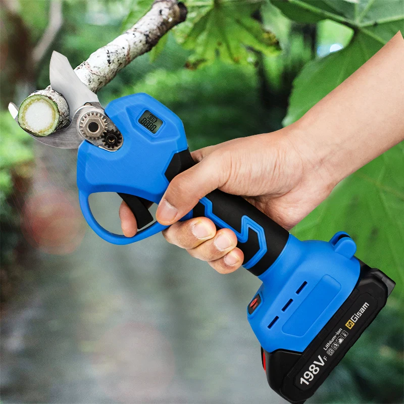 30 มม.2 เกียร์ดิจิตอลBrushless Cordless Prunerเฉือนที่มีประสิทธิภาพผลไม้ต้นไม้Bonsai Pruningสาขาเครื่องตัดสําหรับMakita 18Vแบตเตอรี่