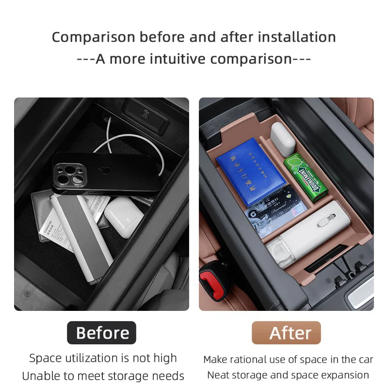 Car Central Console Armrest Box Storage Box Tray For Mercedes Benz E Class W214 2024 E300 E260 E450 E220 Organizer Box Accessory