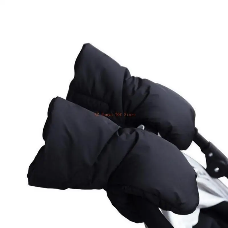 

96GC Winter Pram Gloves Pushchair Hand Muff Warm Fur Fleece Pram Mitten Baby Cart Outdoor Glove Stroller Accessories