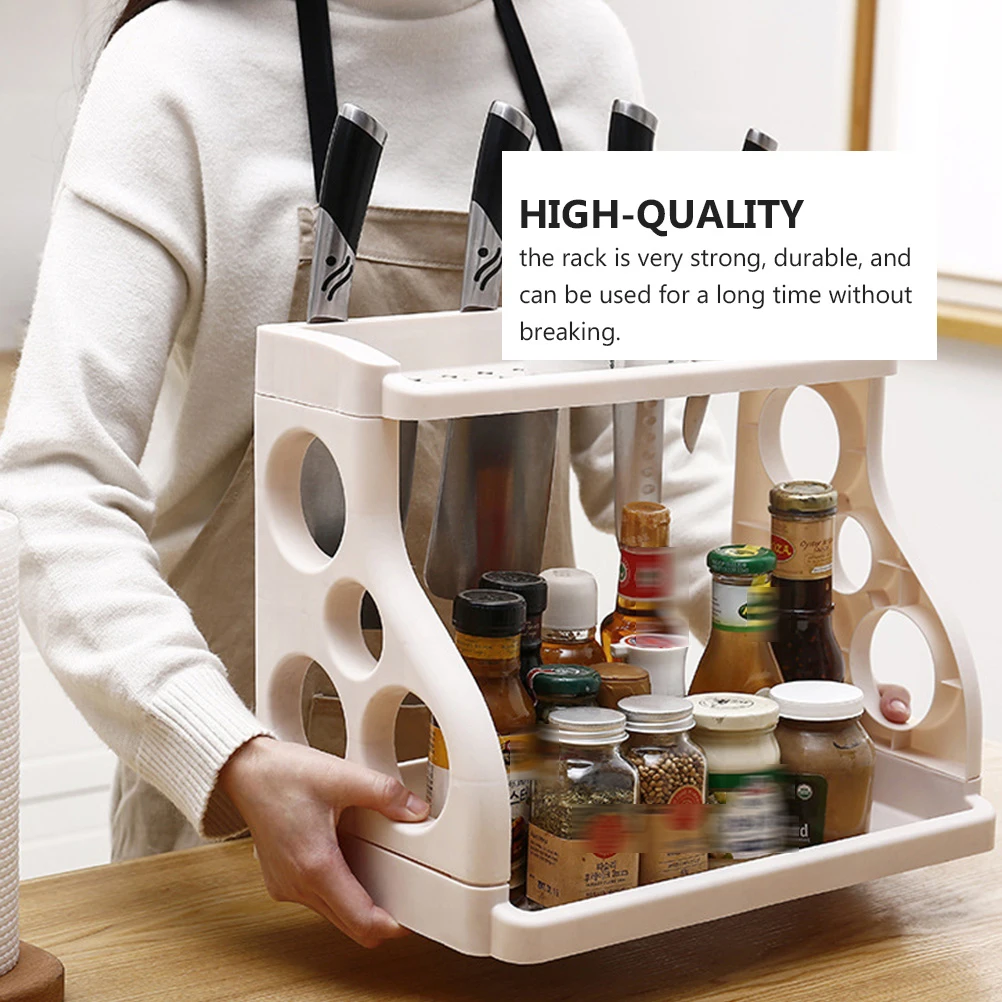 

Plastic Kitchen Storage Shelf 1 Tier Spices Holder Rack Long Lasting Easy Installation Cookwares ganizer