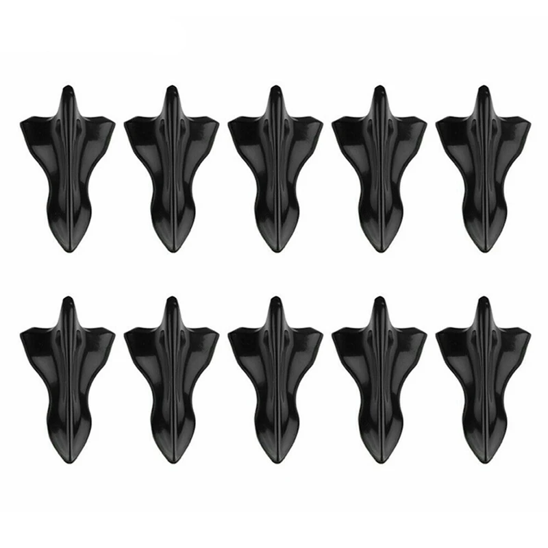 

10Pcs Car Rear Roof Shark Fin Spoiler Shark Diffuser Vortex Generator Roof Spoiler Bumper Tail Generator, Black