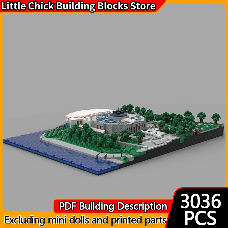 

Модель City Street View MOC, строительные кирпичи, общественное аквариумное здание, модульная технология, детские праздничные подарки, сборные игрушки, костюм