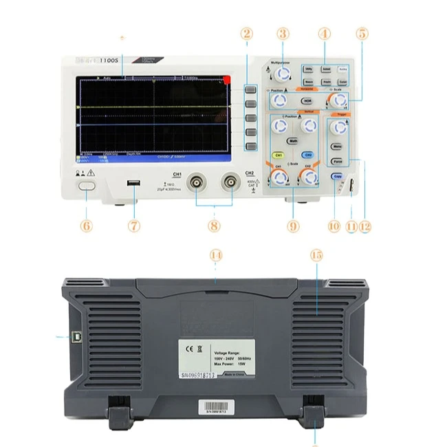 Low Cost DECCA 1050S 7.0-inch TFT Top Type Digital Storage Oscilloscope 2 Channel 50 MHz Bandwidth 8 Bits