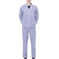 Long Sleeve Cotton Pajamas Hospital Clothes Patient Wear Stripe Pattern Sleepwear Comfortable Classic Collar Pajama Sets