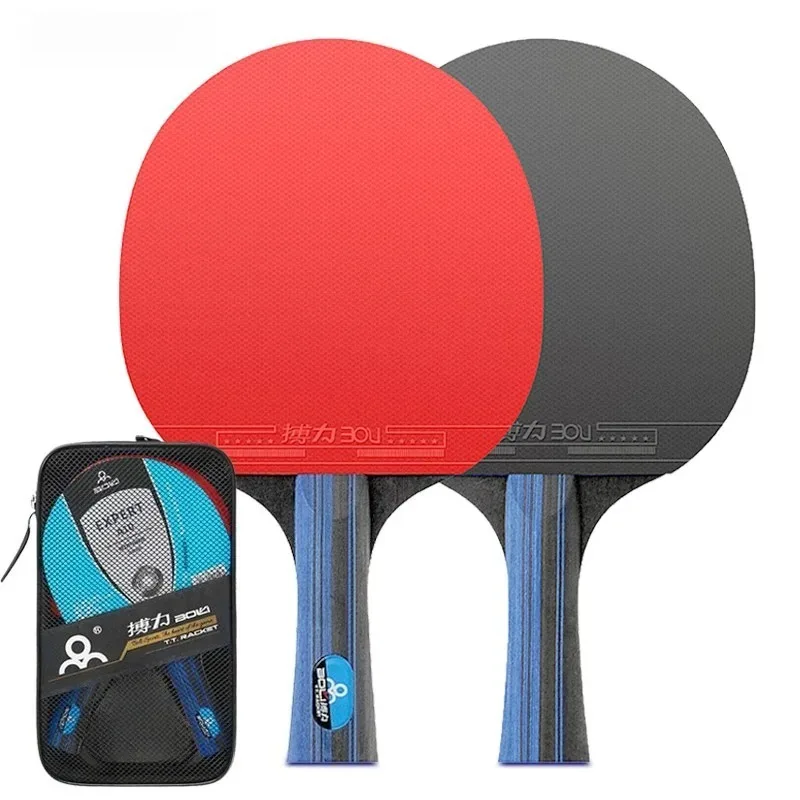 

Ракетка для настольного тенниса, 2 шт., профессиональный набор ракеток для пинг-понга, прыщи из резины, высококачественное лезвие для начинающих, тренировка из цельного дерева