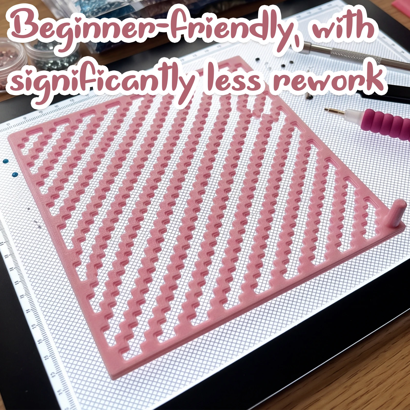 Diamond Painting Step Ruler Multi-Purpose Stepped Grid Positioning Ruler Portable Painted Step Rulers for Neat Drill Place