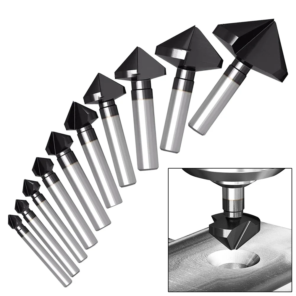 Cortador de chanfro para usinagem, Materiais macios, Materiais finos, Liso e redondo, 90 graus