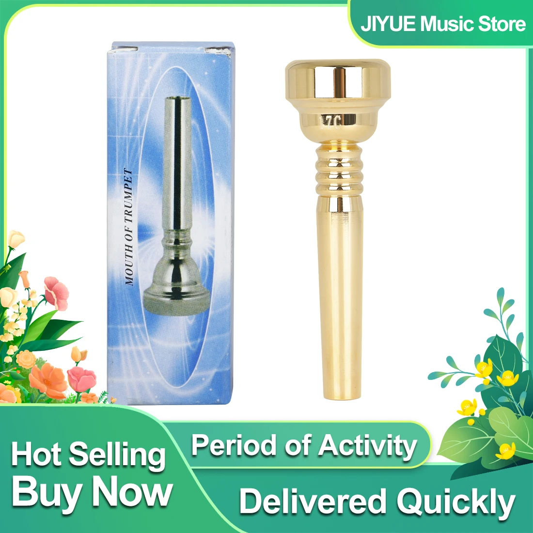 SLADE Trumpet 17C Mouthpiece Golden Brass Mouthpiece Trumpet Replacement Accessories Comfortable to Play Brass Instrument Parts