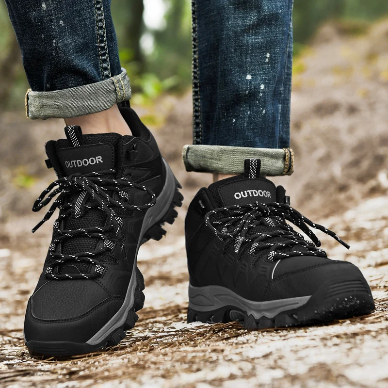 Male Sneakers Casual  Fashion Shoes Waterproof Winter Outdoors Designer Brand Work Boots Nonslip Sneakers Hiking Shoes for Men