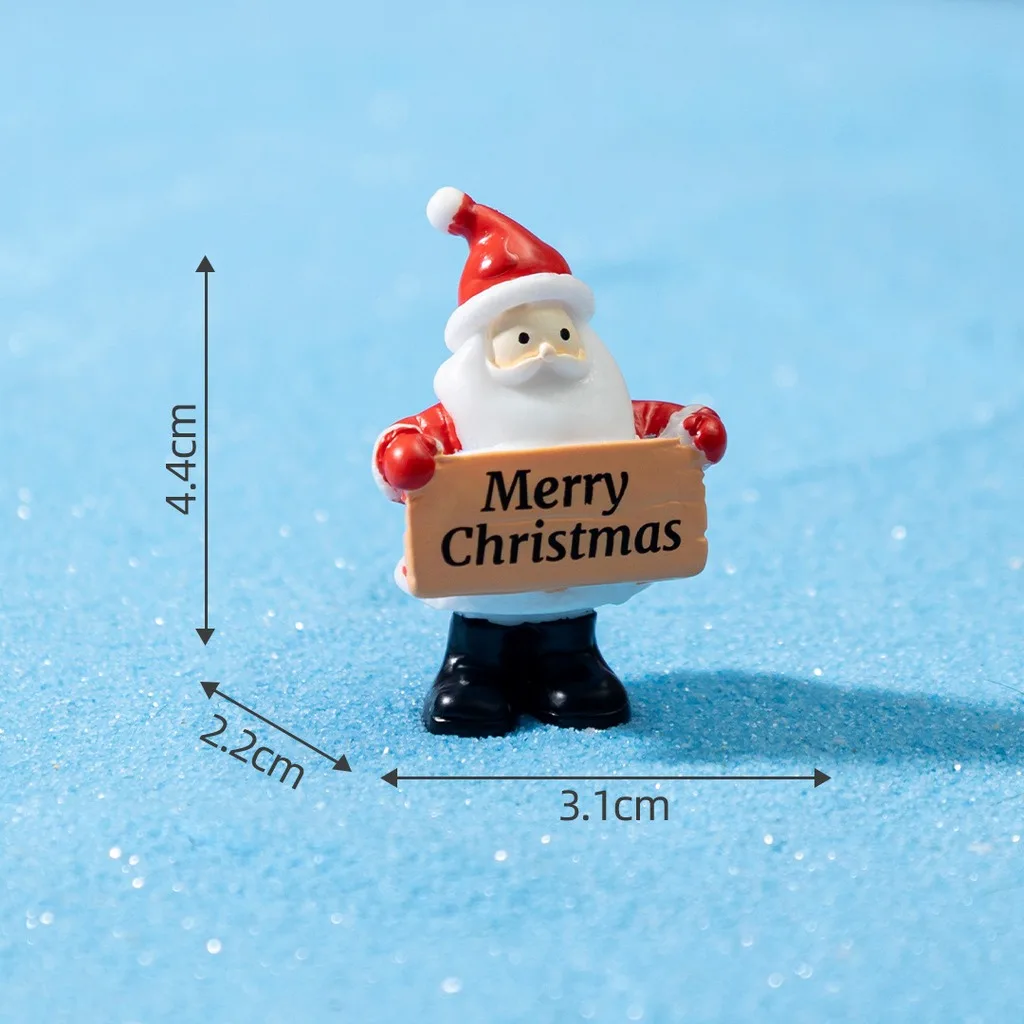 Miniature Ornament Resin Christmas Resin Figurin Tabletop Decor Figurine Painted Diy Decoration Accessory For Micro Landscape