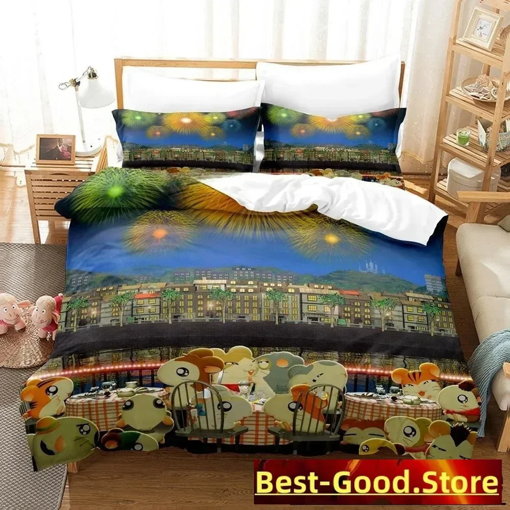 3D Printed Cartoon Animal Hamtaro Bedding Set Single Twin Full Queen King Size Bed Set Adult Kid Bedroom Duvet cover Sets