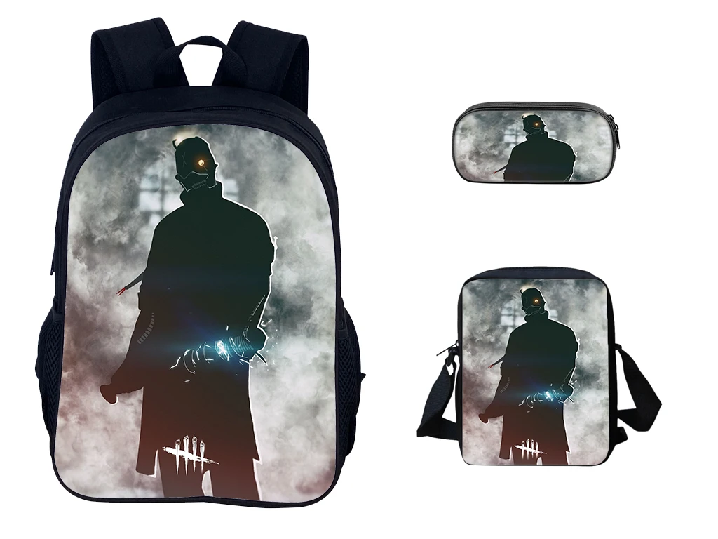 

Boy Girl D-Dead by D-Daylight Backpack+Casual Side Bag+Pencil Case 3 Pcs Set,Children Back to School Bag Set
