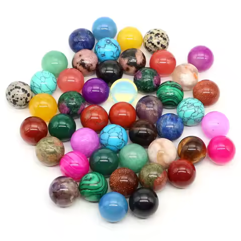 16mm Mini Sphere Crystal Round Ball Beads Natural Stone Reiki Healing Gems Amethyst Rose Quartz Mineral Specimen Home Decoration