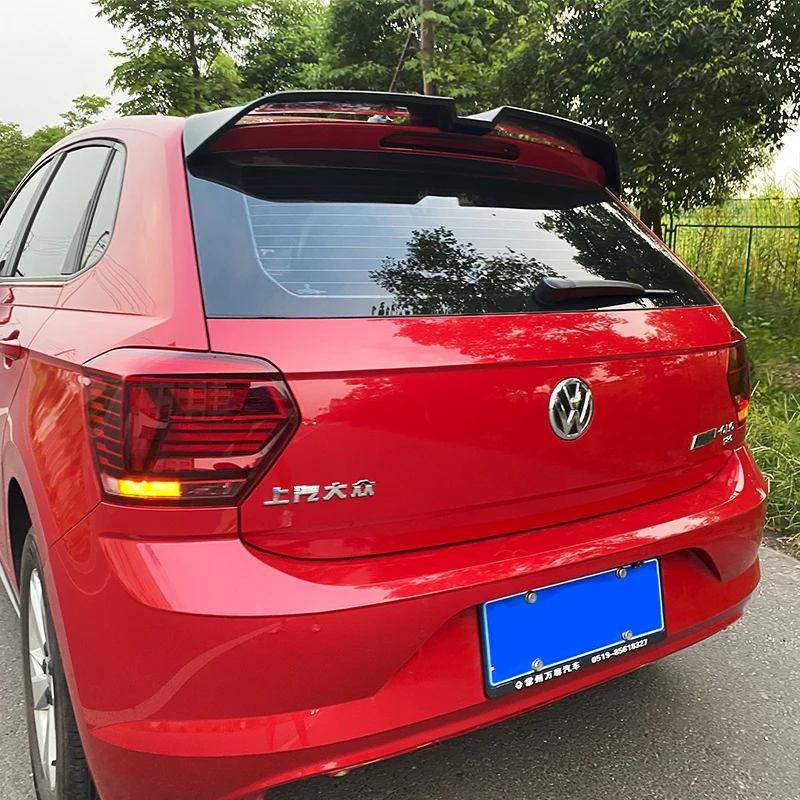 

New Design For Volkswagen VW Polo 6R spoiler 2019 to 2022 high quality ABS spoiler by rear window roof spoiler glossy black