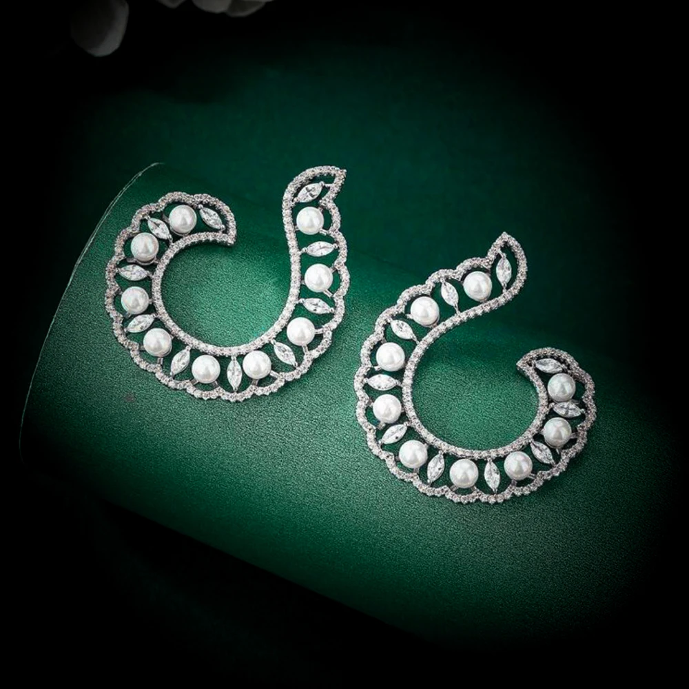 

IN JEWELIFE Luxury Quality Bright Pearls Earrings for Women Accessories 2025 Trending Moroccan Arabic Jewelry Decoration