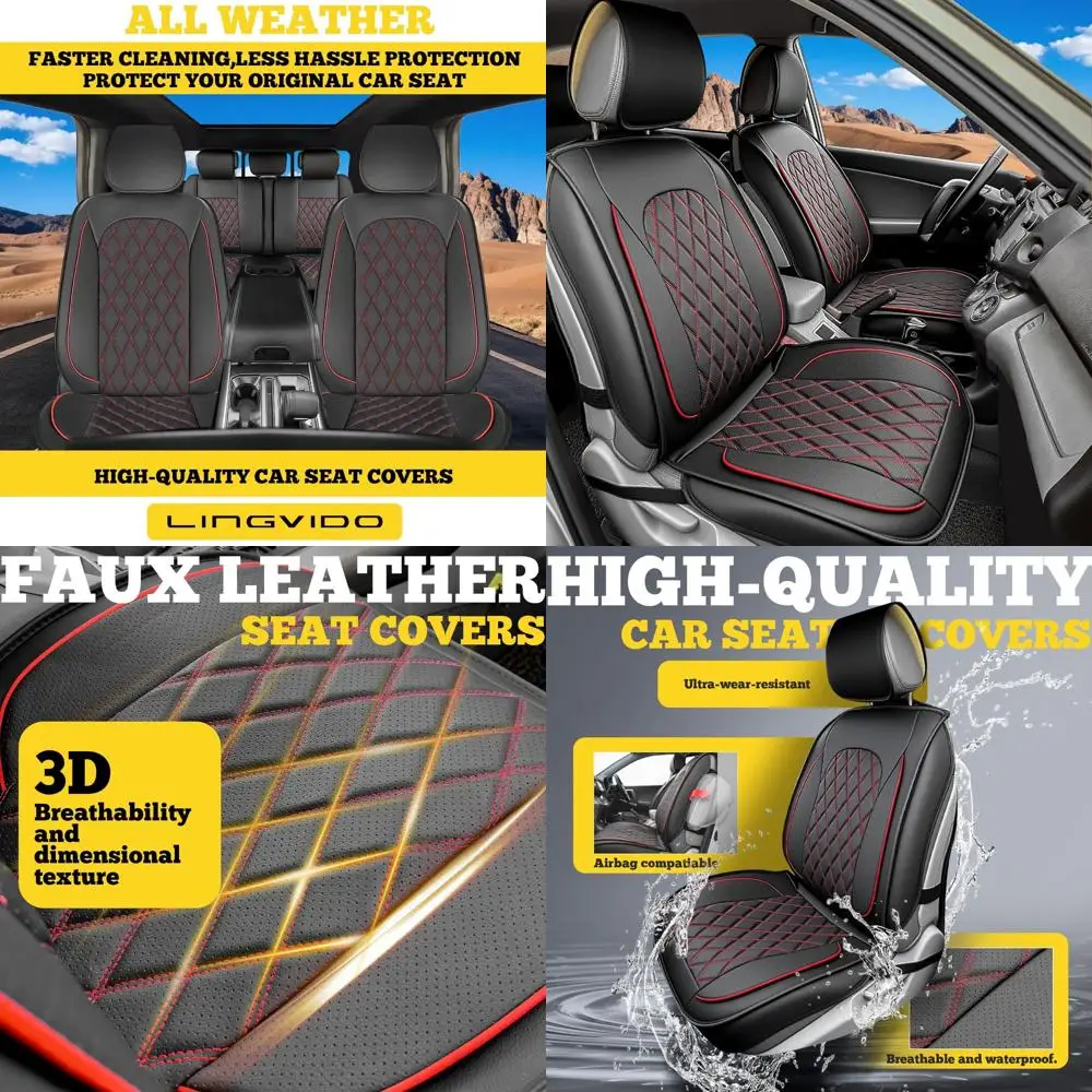 

Car Seat Covers – Premium Nappa Leather Full Set for Front & Rear Seats, Durable, Comfortable, Easy to Install, Fits Most Cars,
