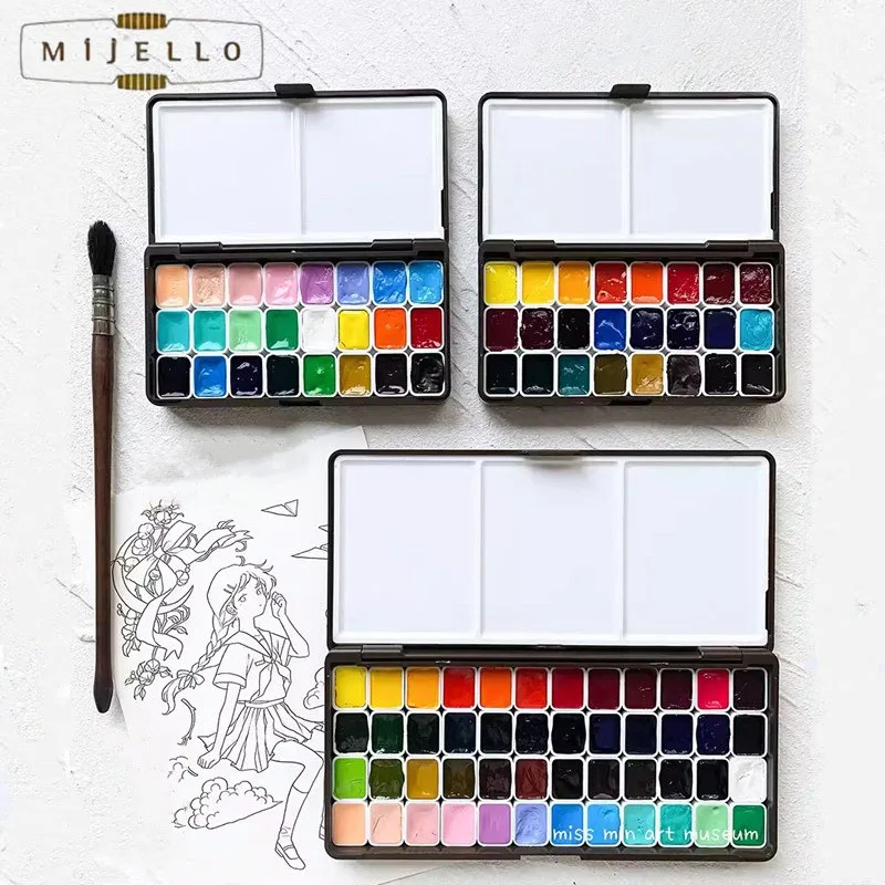 mijello master original mini amostra de pintura aquarela handmand plant 24 36 48 cores agua cor para pintura arte fornecedores 1ml 01