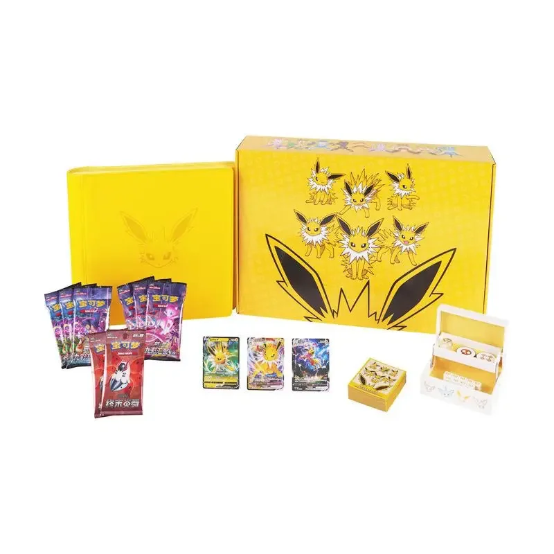 Pokemon Cartoon Anime Eeveelution Kawaii Summer Gift Box Packaging Gift Collective Exchange Type Game Battles Collection Card