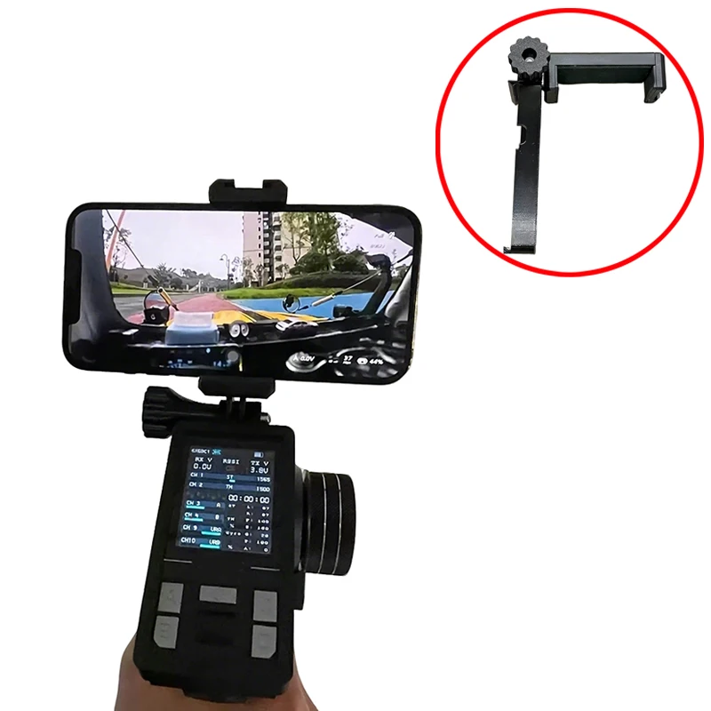 

1PCS For HOTRC CT-10B/CT-8B FPV Video Transmission Phone Support Holder 65mm-95mm Adjustable Screen Fixed Bracket Clamp Mount