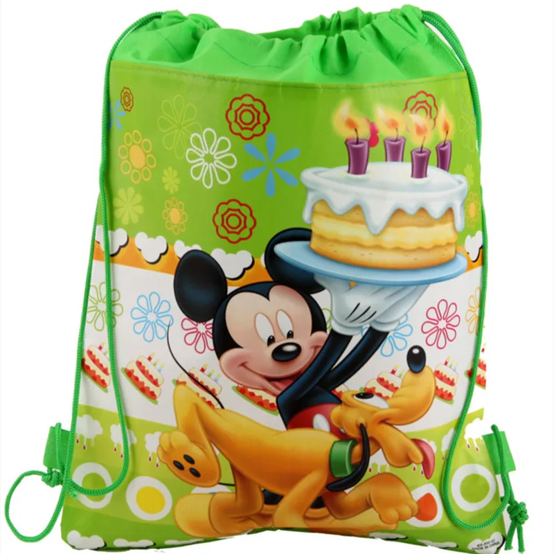 New Anime Mickey Mouse Non Woven Bundle Pockets Kawaii Minnie Mouse Storage Bag Cartoon Children Drawstring Bag Gifts