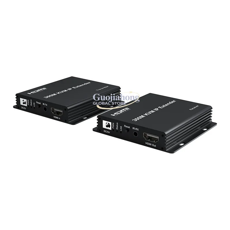 

Комплект для передачи KVM-сигнала по IP на расстояние до 300 м: трансивер USB HD для подключения одного к многим устройствам