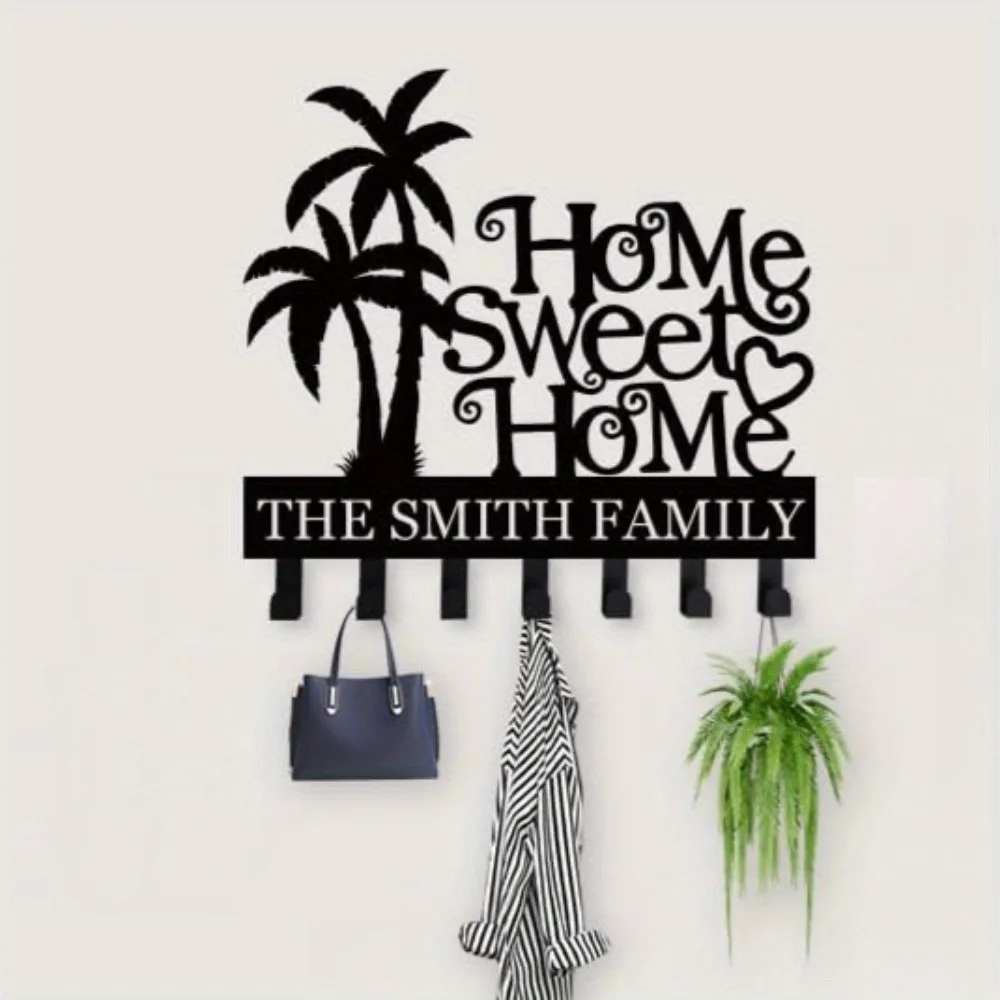 Portachiavi a parete personalizzato "Charming Haven". | Ganci multifunzionali per chiavi/mappendiabiti, regalo di Halloween e Natale, pres per l'inaugurazione della casa della famiglia