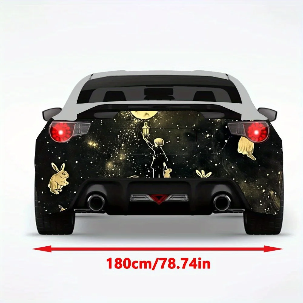Cosmic Boy Rabbit Car StickerVinyl Decal for Car Rear, Waterproof Self-Adhesive Vinyl Stickers for Vehicle Tail & Bumper, Decora