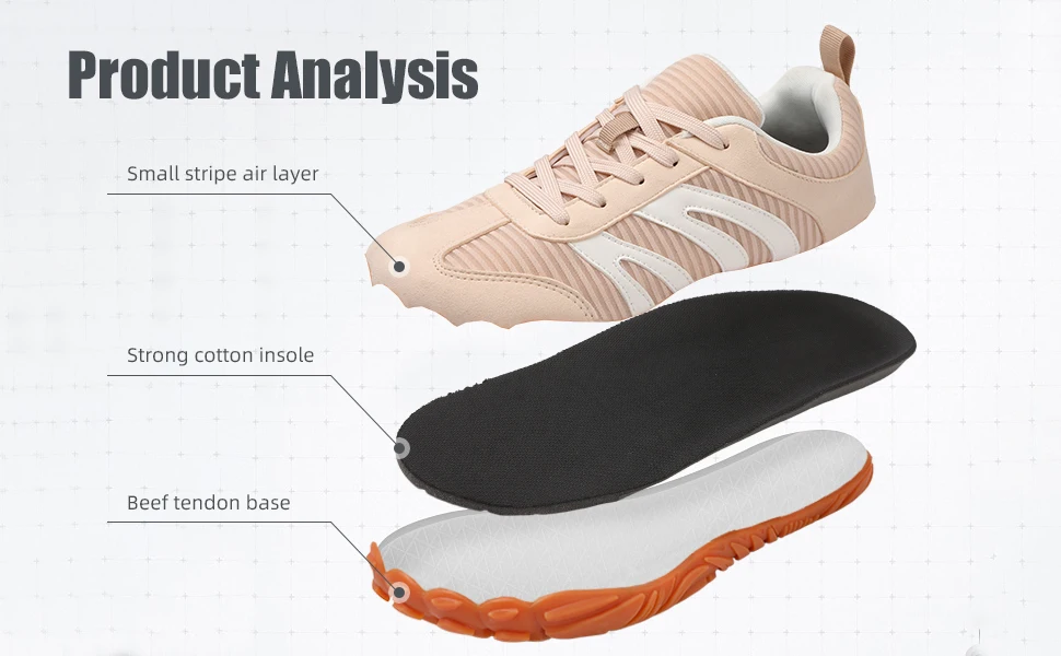 Unisex Barfußschuhe mit breiter Zehenpartie, Freizeit-Sportschuhe für Damen, Laufschuhe, minimalistische, rutschfeste, atmungsaktive Walking-Sportschuhe – Detail 8
