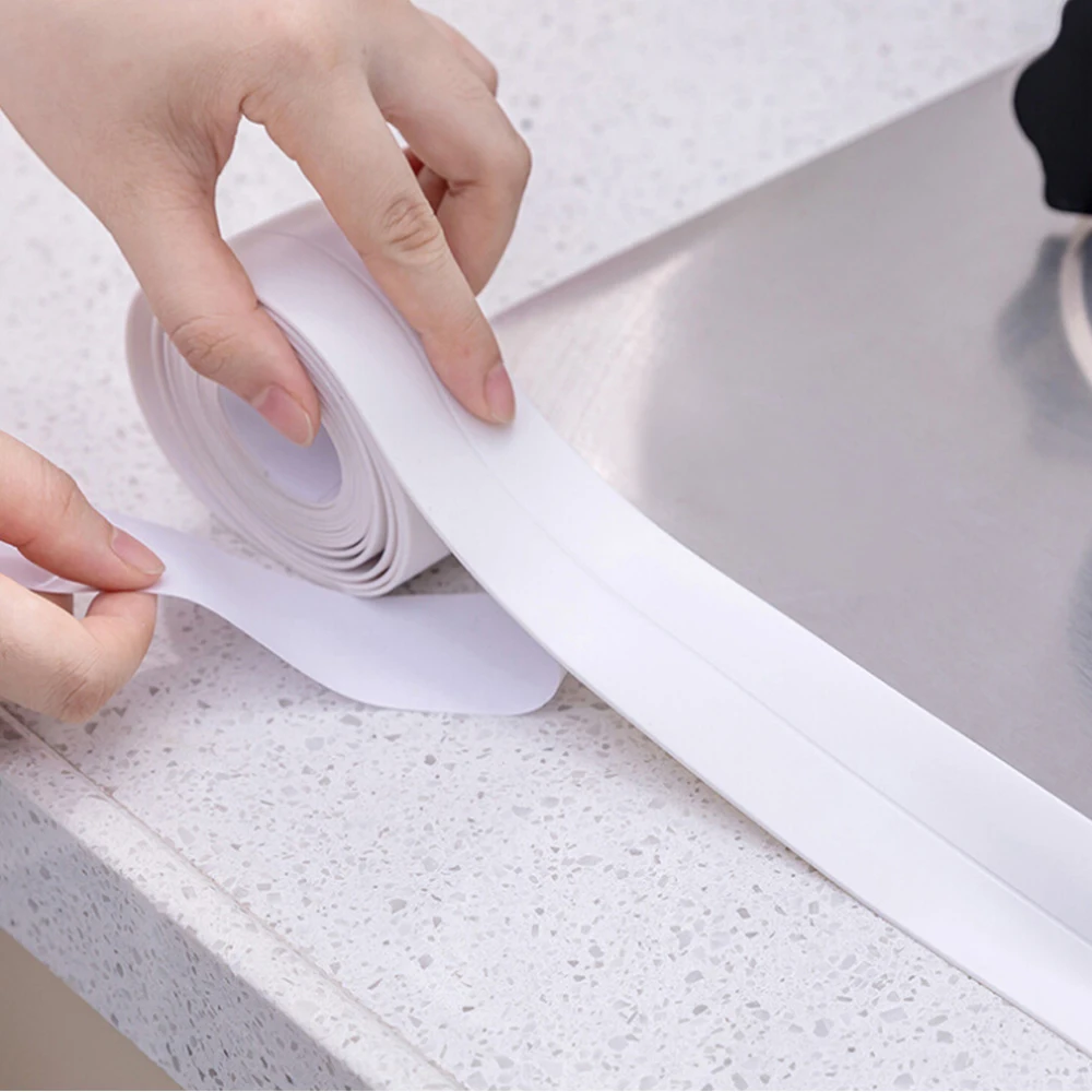 Mildew Tape PVC Kitchen Bathroom Wall Sealing Tape Adhesive Tile Crack Repair Waterproof