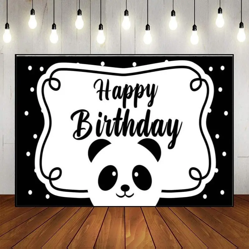 

Party Backdrop Panda Bamboo Background Photography Newborn Props Wall Backdrops Cartoon Cute Custom Birthday Decoration Happy