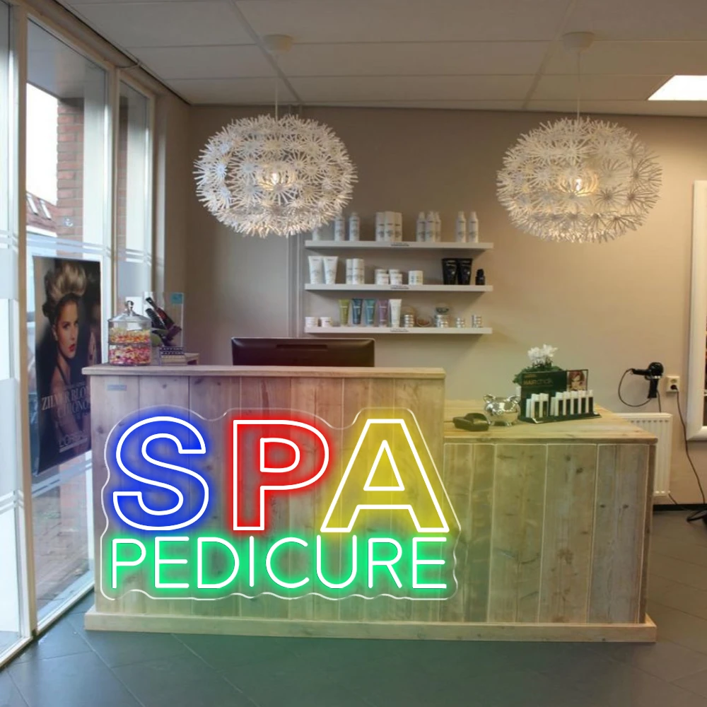 SPA Pedicure Neon Sign LED Barber Shop Decor Custom Neon Signs Light Up Sign Business Neon Sign LED Wall Light