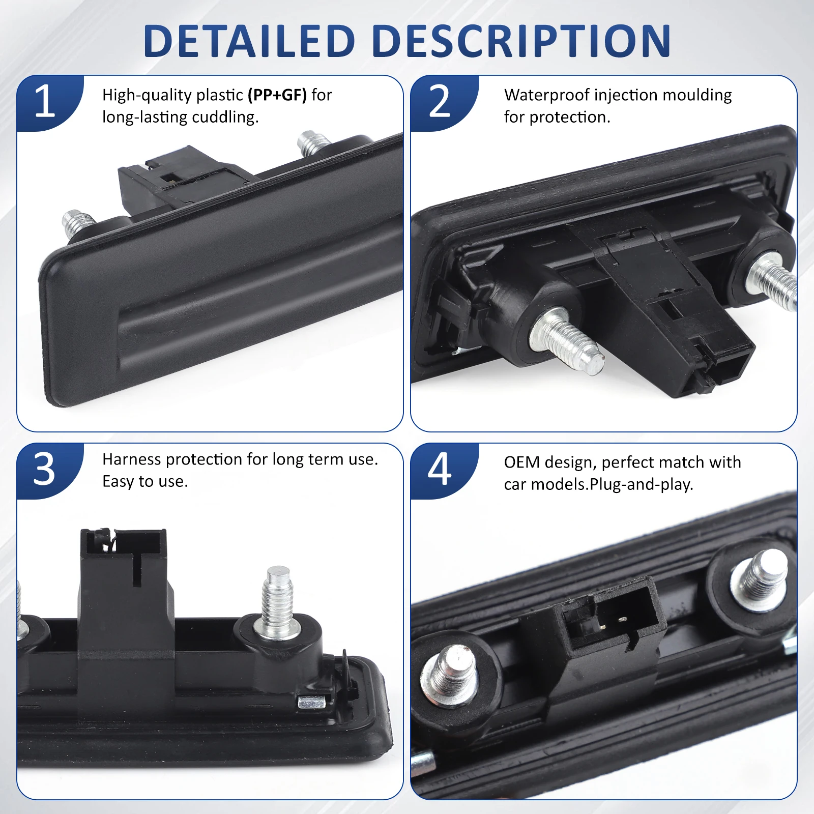Poignée de verrouillage du couvercle du coffre arrière de voiture, interrupteur de hayon pour Audi A1 VW Golf V Skoda Superb Fabia Roomster Yeti 5J0827566E,5J0827566