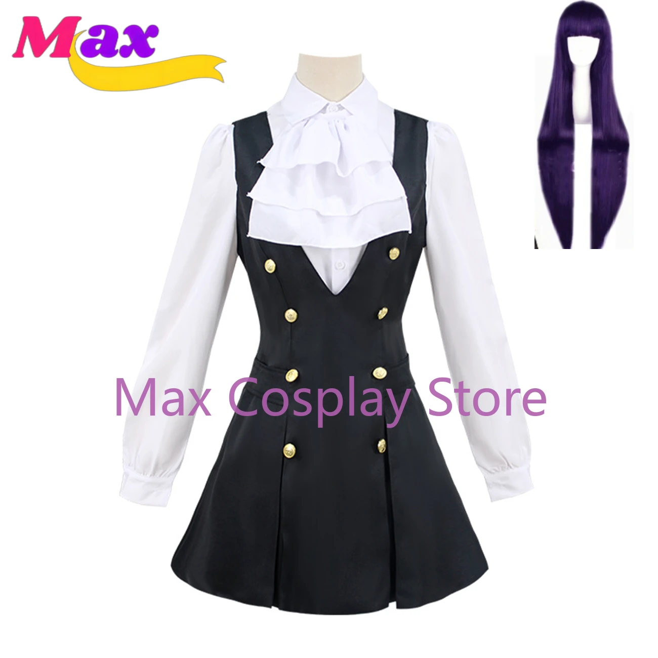 

Max Anime Cos Inu x Boku SS Cosplay Shirakiin Riricho Costume Party Uniform Full Set Kawaii Suit