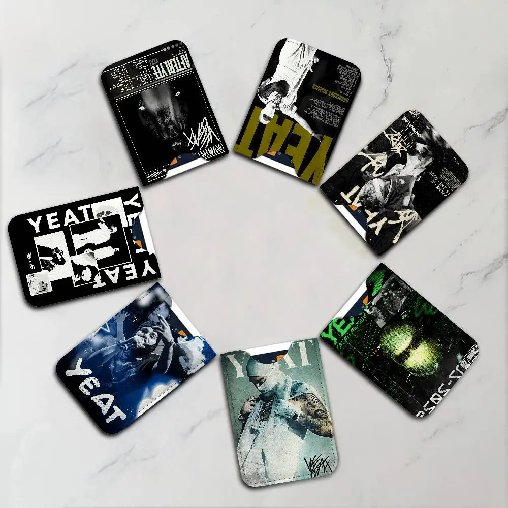 Rapper Y-Yeat New Leather Card Small Retro Cowhide Coin Purse Men/Women Luxury Card Holder