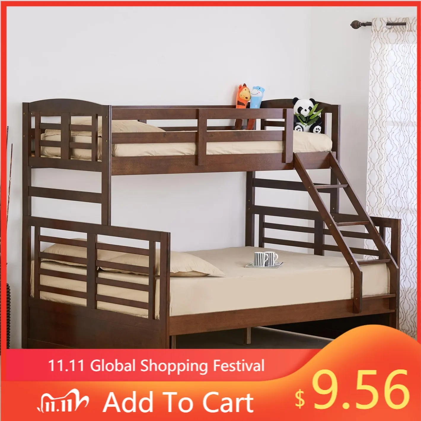 

Solid Wood Frame Double Children Bed King Size Modern Bedroom Furniture Kids Bunk Bed stylish latest furniture Luxury Latest