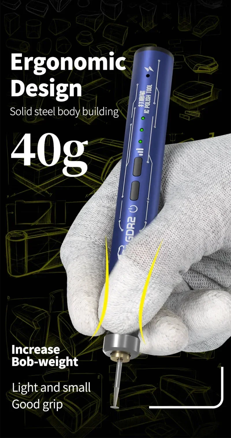 MECHANIC GDR2 Portable Multifunctional Polishing Pen for Phone Repair Electric IC Chip CPU Drilling Cutting Engraving Polisher