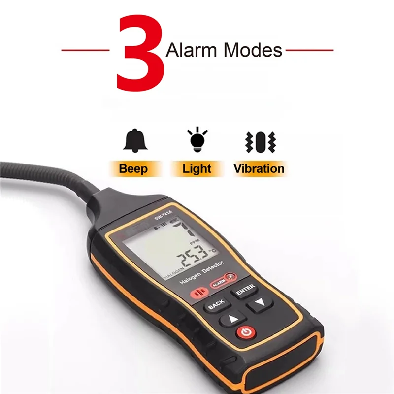 AC 자동차 냉장고 용 ABKS-SW-743A 재사용 가능한 냉매 누출 감지기 LCD 디스플레이 DC4.5V 할로겐 프레온 테스터 고감도