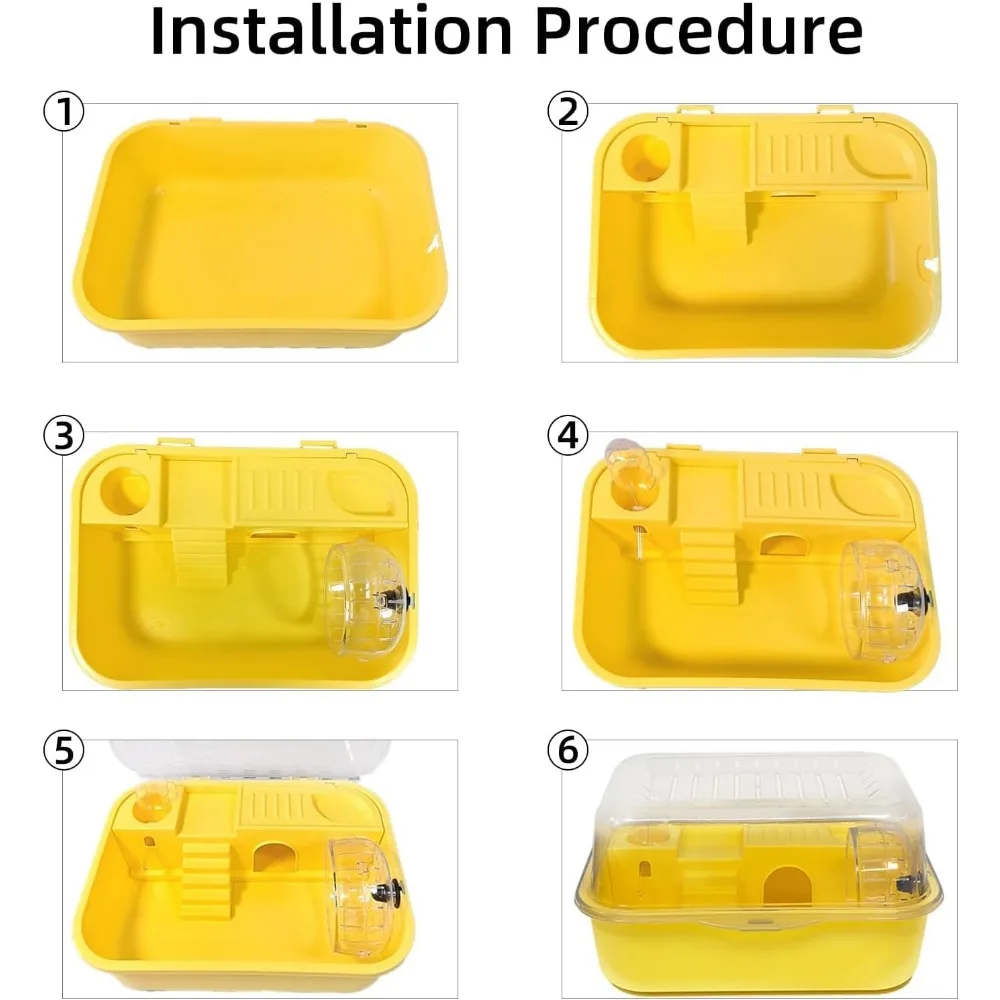 Deluxe-Hamsterkäfig aus Acryl, großer Raum, goldenes Hamsterhaus, faltbar und für den Außenbereich, Kunststofftablett, Heimtierbedarf, Box-Verpackung – Detail 38